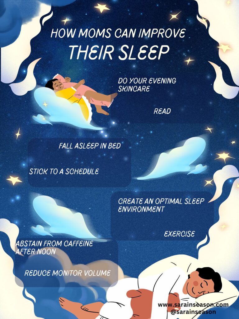 List of how moms can improve their sleep