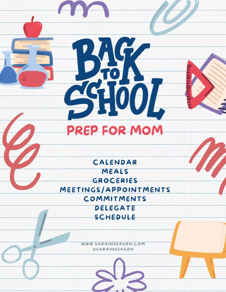 Back-to-School Prep for Mom list