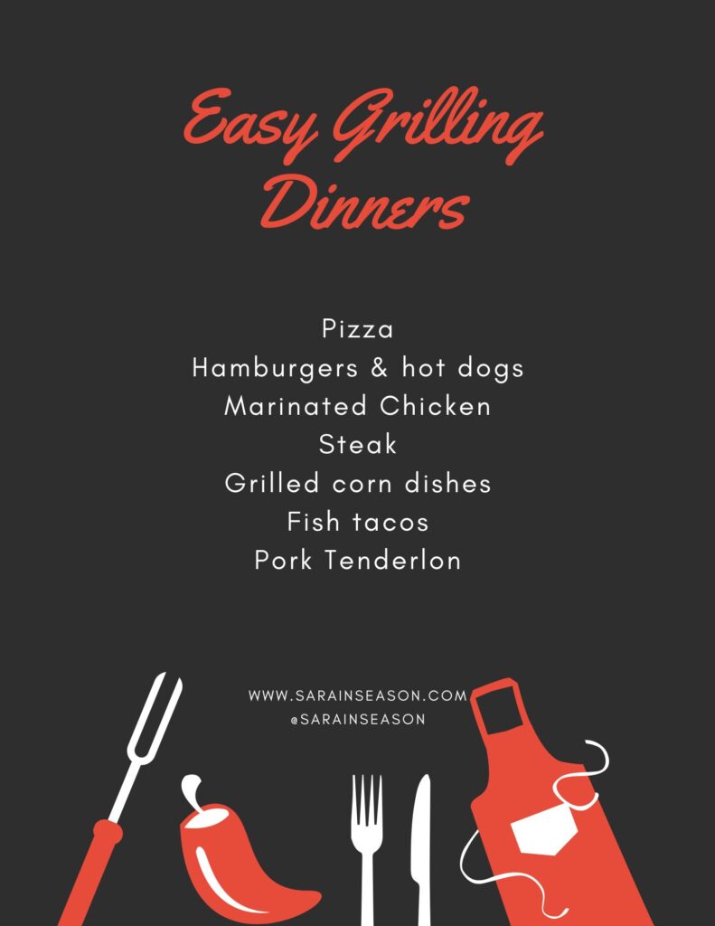 Easy Grilling Dinners list