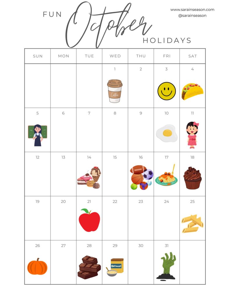 Fun October Holidays