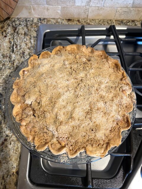Baked best apple crumble pie
