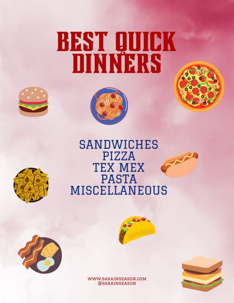 Best Quick Dinners list