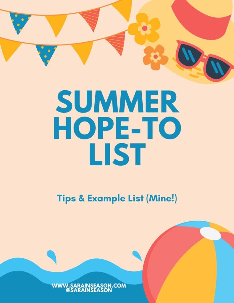 Summer Hope-to list