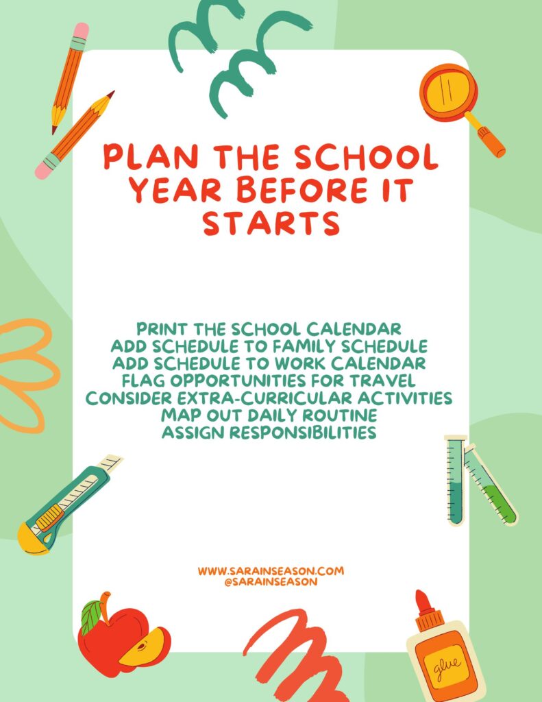 Plan the School Year Before It Starts